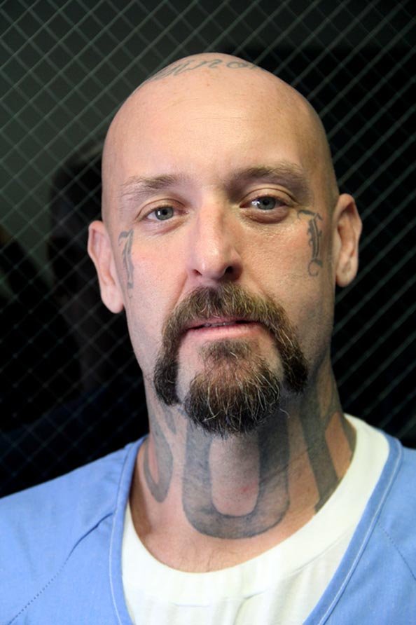 Portrait of caucasian incarcerated male