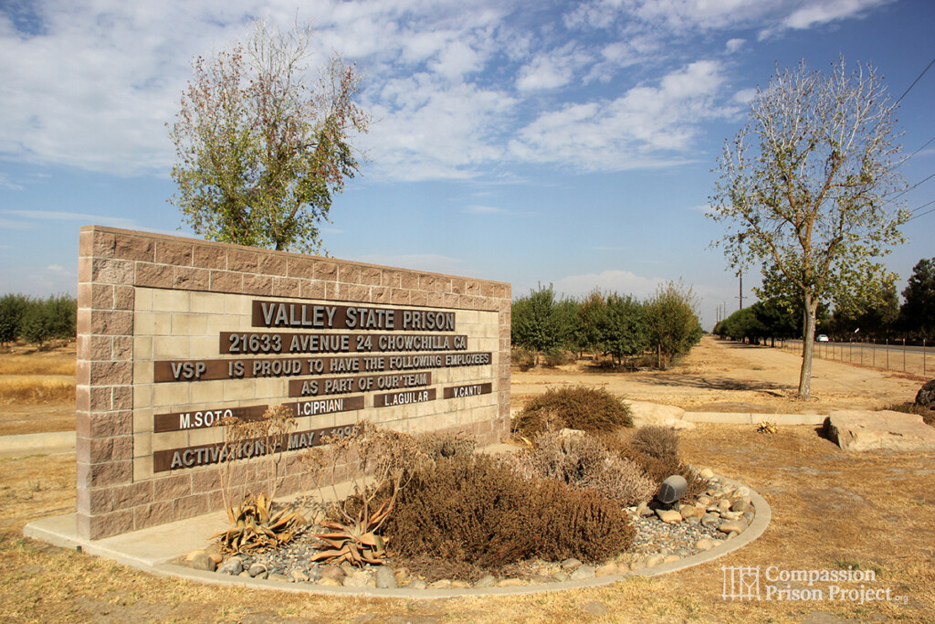 Entrance sign at Valley State Prison