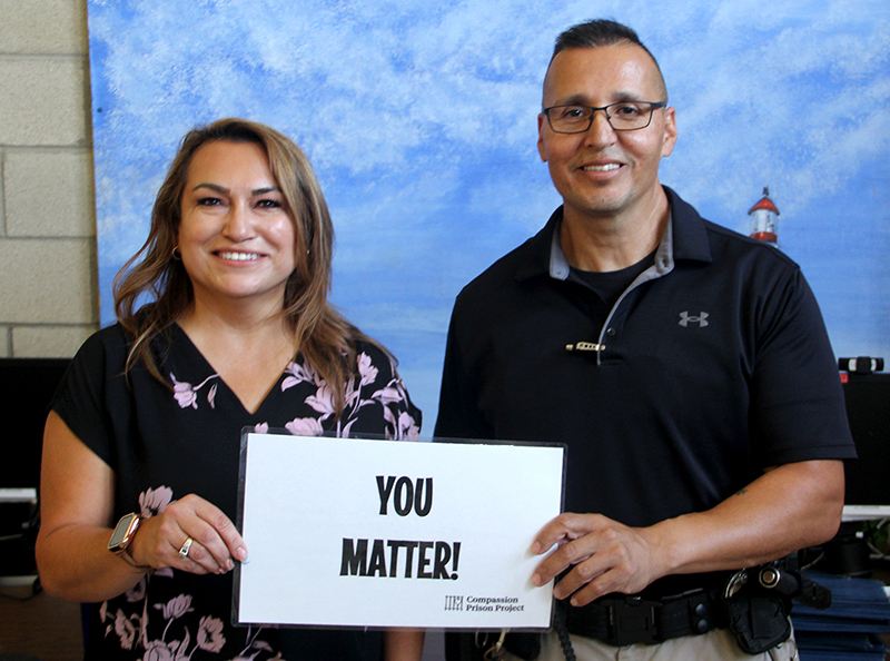 Valley State Prison staff holding a You Matter sign