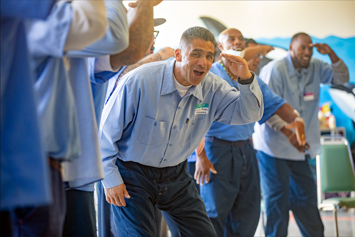 “Going to the Beach” camp song brings laughter and joy to unsuspecting prison residents.